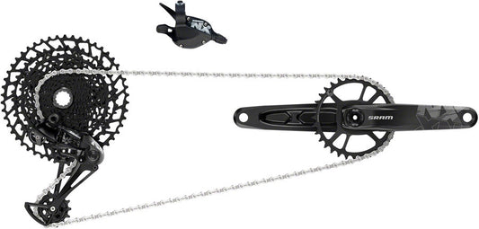 SRAM NX EAGLE GROUPSET: 170MM 32 TOOTH DUB BOOST CRANK, REAR DERAILLEUR, 11-50 12-SPEED CASSETTE, TRIGGER SHIFTER, AND CHAIN
