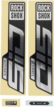 SRAM DISC BRAKE PADS - ORGANIC COMPOUND, STEEL BACKED, POWERFUL, FOR LEVEL, ELIXIR, AND 2-PIECE ROAD ROCKSHOX FORK DECAL KIT - SID ULTIMATE, 27.5"/29", GLOSS RAINBOW FOIL/HIGH GLOSS BLACK