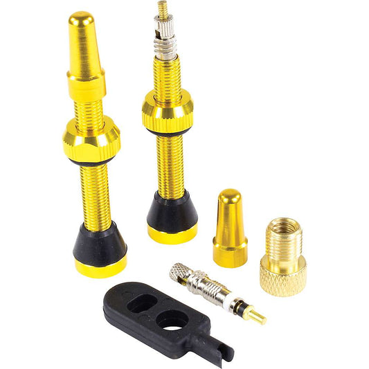 Serfas 2 Tubeless Presta Valves 44mm Gold