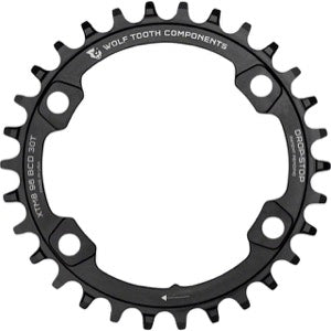 Wolf Tooth 96mm Asym Drop-Stop A Chainrings - Fits Shimano XT M8000