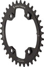 WOLF TOOTH ELLIPTICAL 96 BCD CHAINRING - 34T, 96 ASYMMETRIC BCD, 4-BOLT, DROP-STOP, FOR SHIMANO XT M8000 AND SLX M7000 CRANKS, BLACK