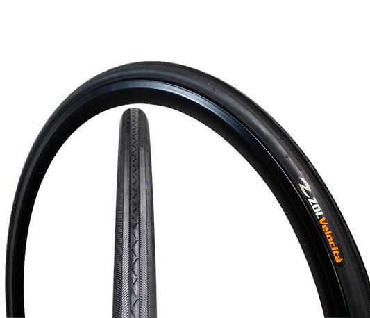 Zol Velocita Road Wire Bike Bicycle Tire 700x25c Z1076 Black